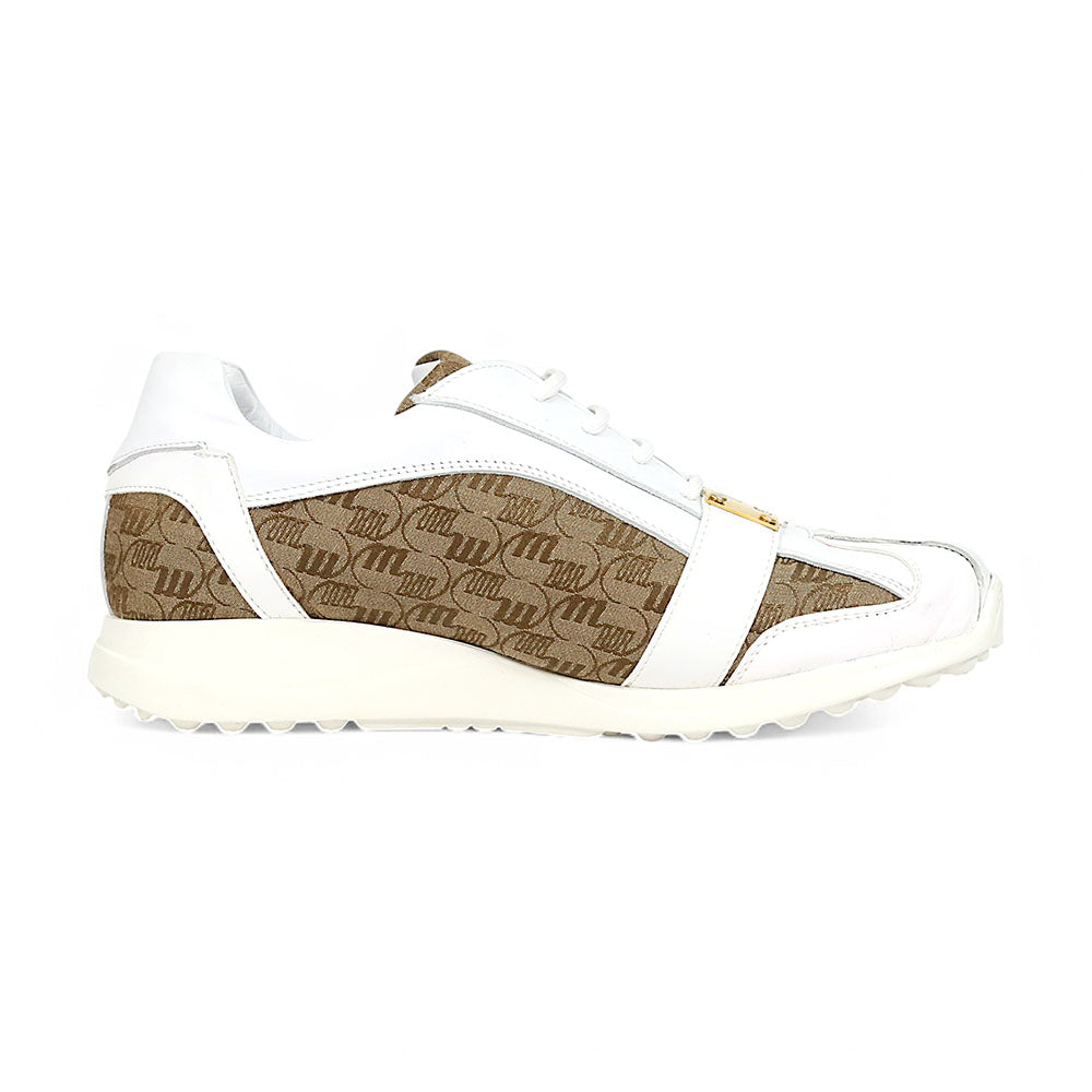 Mauri Kingsman 8665/2 Patent/Baby Crocodile/Nappa/Double M-Fabric Sneakers White/Beige