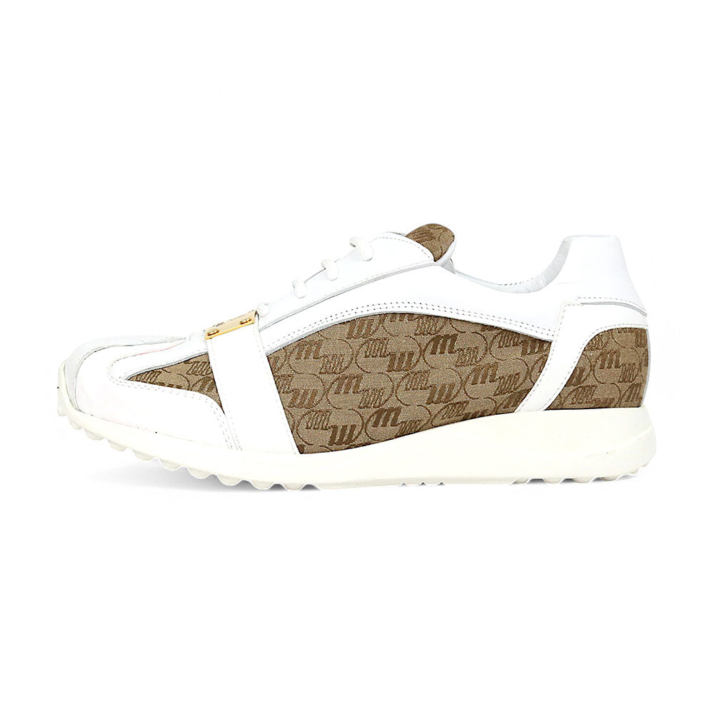 Mauri Kingsman 8665/2 Patent/Baby Crocodile/Nappa/Double M-Fabric Sneakers White/Beige
