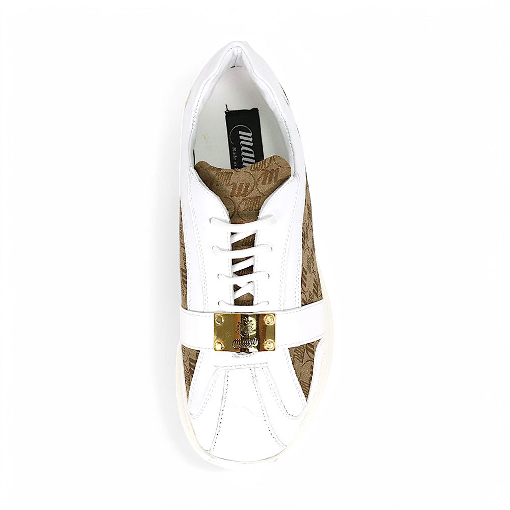 Mauri Kingsman 8665/2 Patent/Baby Crocodile/Nappa/Double M-Fabric Sneakers White/Beige