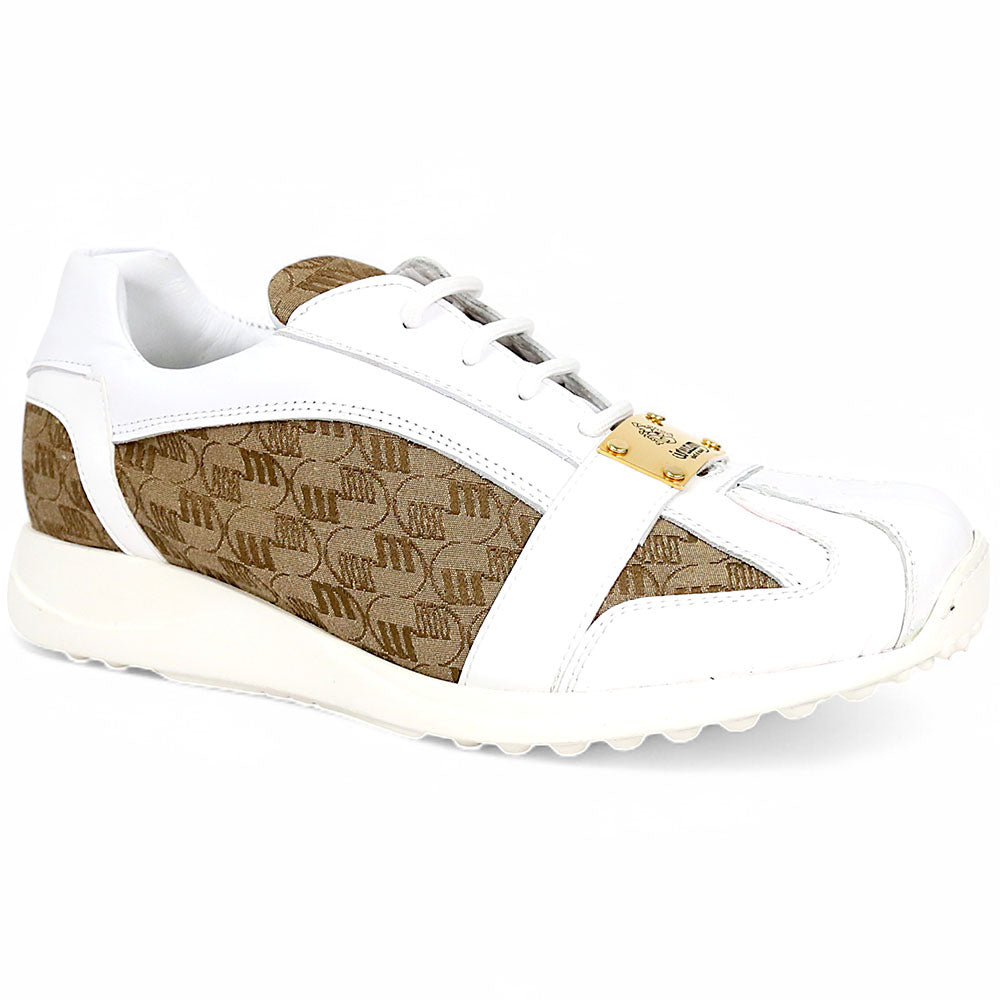 Mauri Kingsman 8665/2 Patent/Baby Crocodile/Nappa/Double M-Fabric Sneakers White/Beige