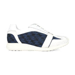 Mauri Kingsman 8665/2 Patent/Baby Crocodile/Nappa/Double M-Fabric Sneakers White/Wonder Blue