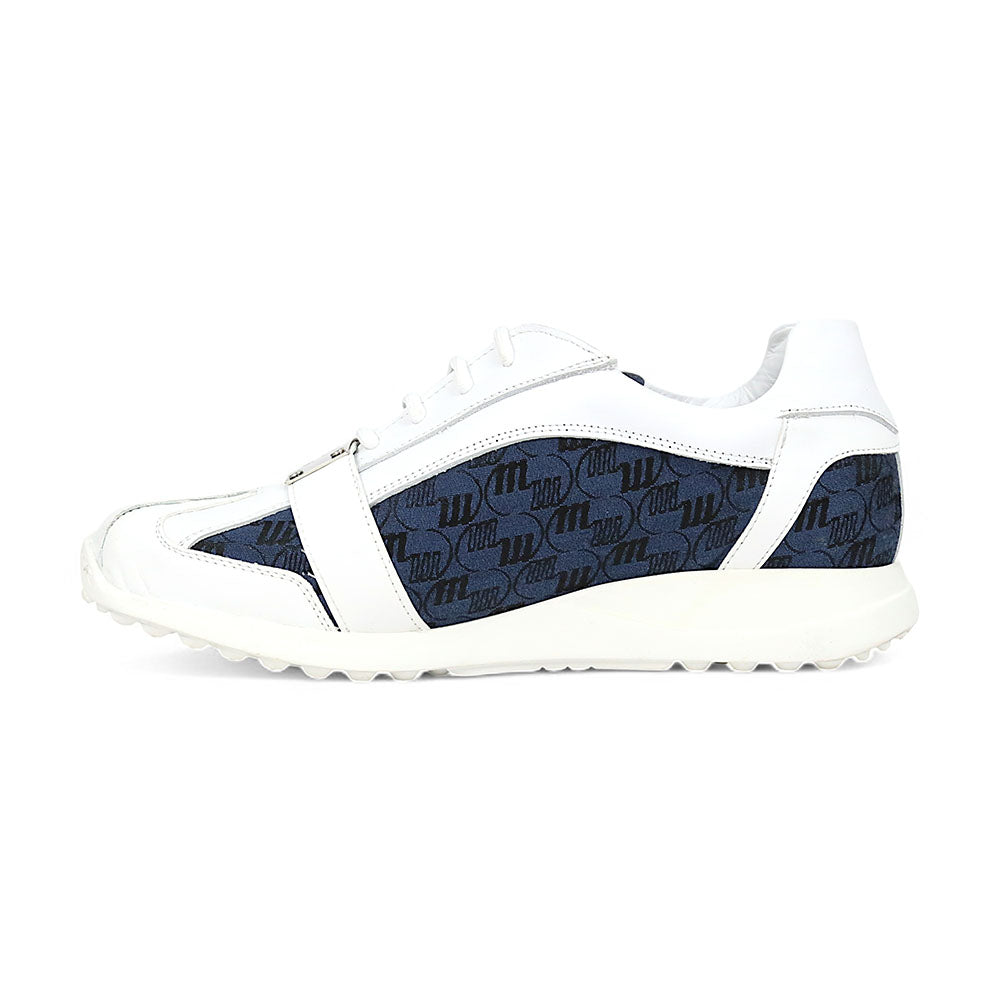 Mauri Kingsman 8665/2 Patent/Baby Crocodile/Nappa/Double M-Fabric Sneakers White/Wonder Blue