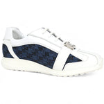 Mauri Kingsman 8665/2 Patent/Baby Crocodile/Nappa/Double M-Fabric Sneakers White/Wonder Blue