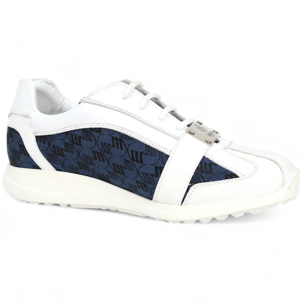 Mauri Kingsman 8665/2 Patent/Baby Crocodile/Nappa/Double M-Fabric Sneakers White/Wonder Blue