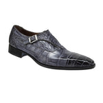 Mauri 1069 Lapis Alligator Monk Strap Shoes Medium Gray