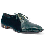 Mauri Lenox 4948 Alligator & Velvet Oxfords Hunter Green