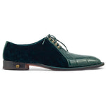 Mauri Lenox 4948 Alligator & Velvet Oxfords Hunter Green