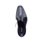 Mauri Lenox 4948 Alligator & Velvet Oxfords W Blue