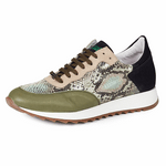 Mauri M728 Calf & Python Print & Suede Sneakers Green (Special Order)