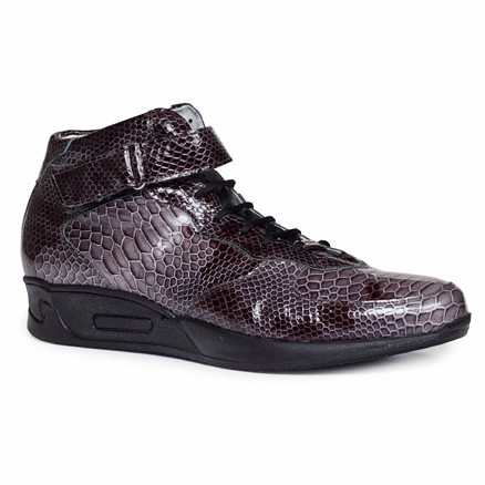 Mauri M764 Patent Python Print High Top Sneakers Charcoal (Special Order)
