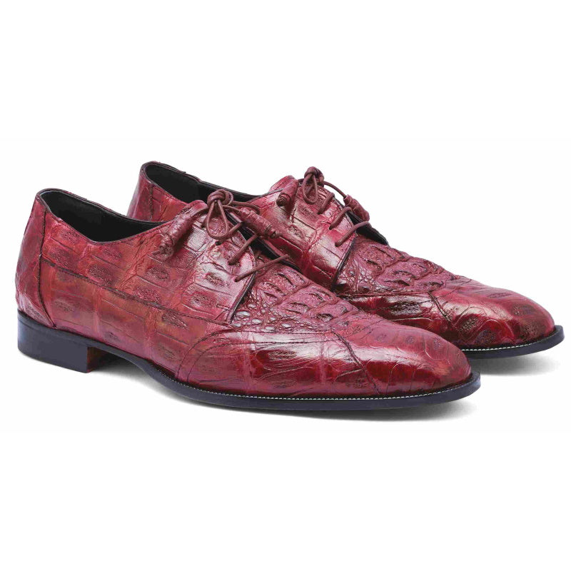 Mauri M777 Crocodile & Hornback Shoes Burgundy