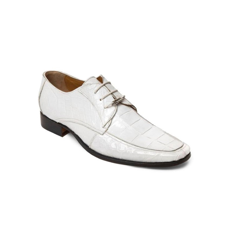 Mauri M785 Alligator Derby Shoes White