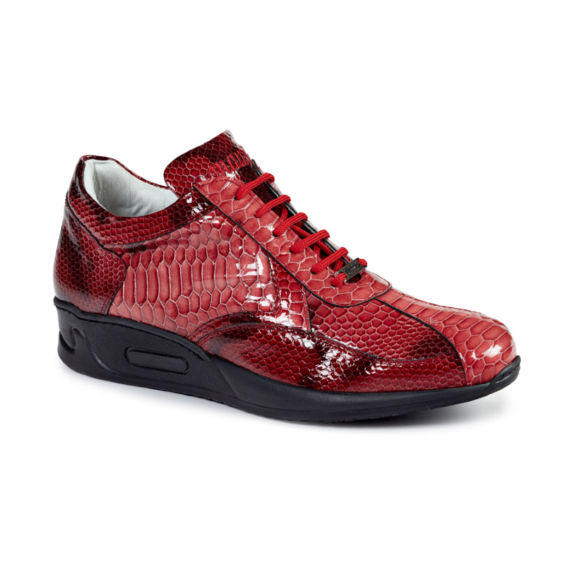 Mauri M788 Patent Python Print Sneakers Red