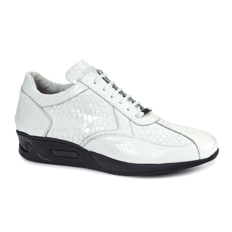 Mauri M788 Patent Python Print Sneakers White