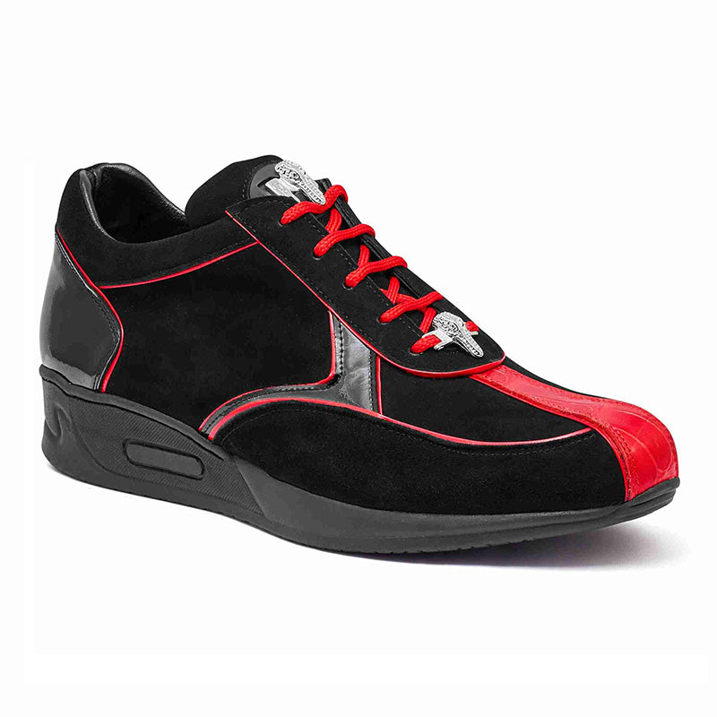 Mauri M791 Baby Crocodile / Suede / Patent Sneakers Red / Black