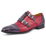 Mauri Madison 4560/2 Alligator & Karung Shoes Charcoal Grey / Ruby Red