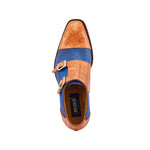 Mauri Madison 4560/2 Alligator & Karung Shoes Cognac / Brilliant Blue