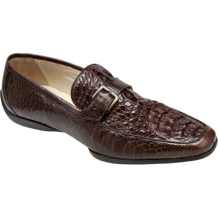 Mauri Martini 9259 Ostrich & Hornback Strap Loafers Sport Rust