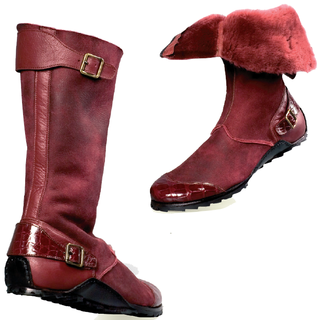 Mauri Mood 50032 Alligator Shearling Boots Ruby Red