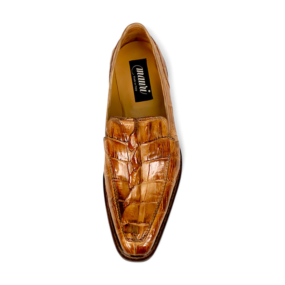 Mauri Orefici 4770/1 Baby Crocodile/Hornback/Calfskin Loafers Cognac