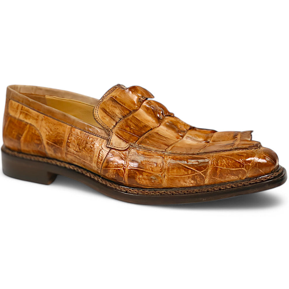Mauri Orefici 4770/1 Baby Crocodile/Hornback/Calfskin Loafers Cognac