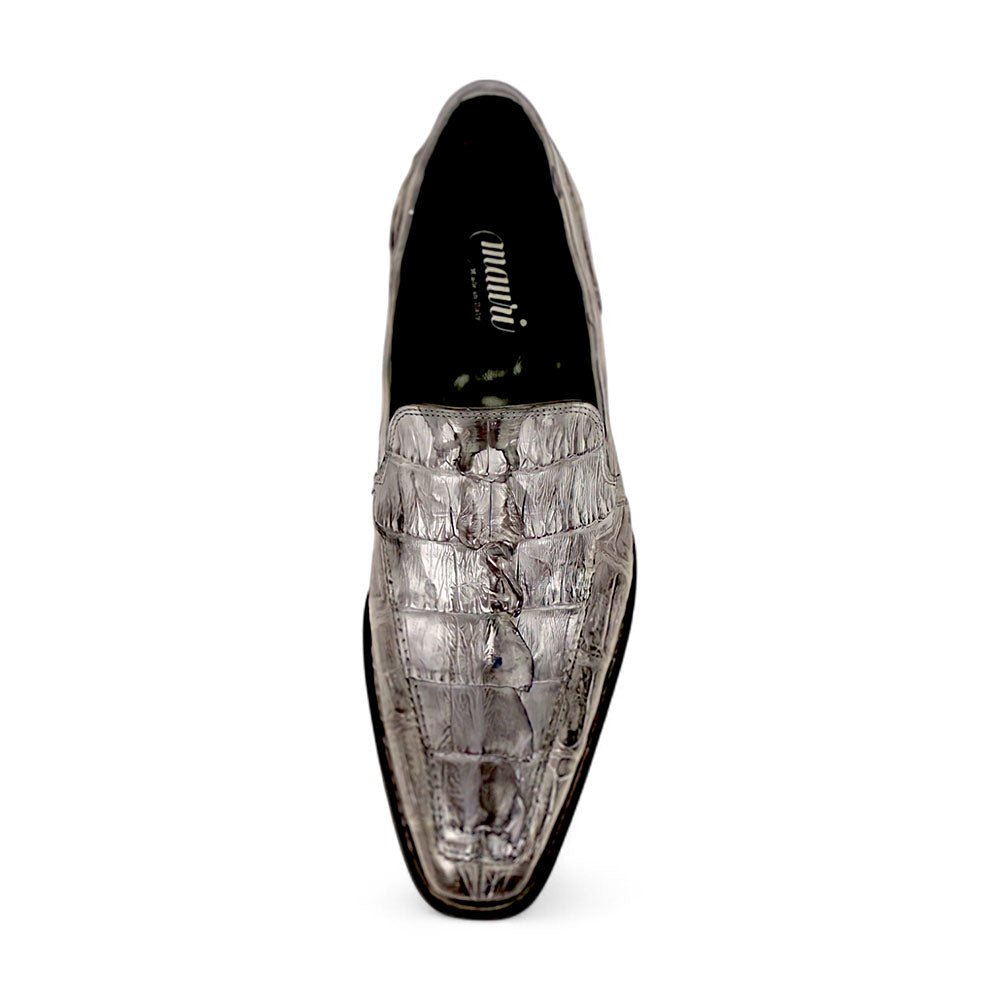 Mauri Orefici 4770/1 Baby Crocodile/Hornback/Calfskin Loafers Light Grey