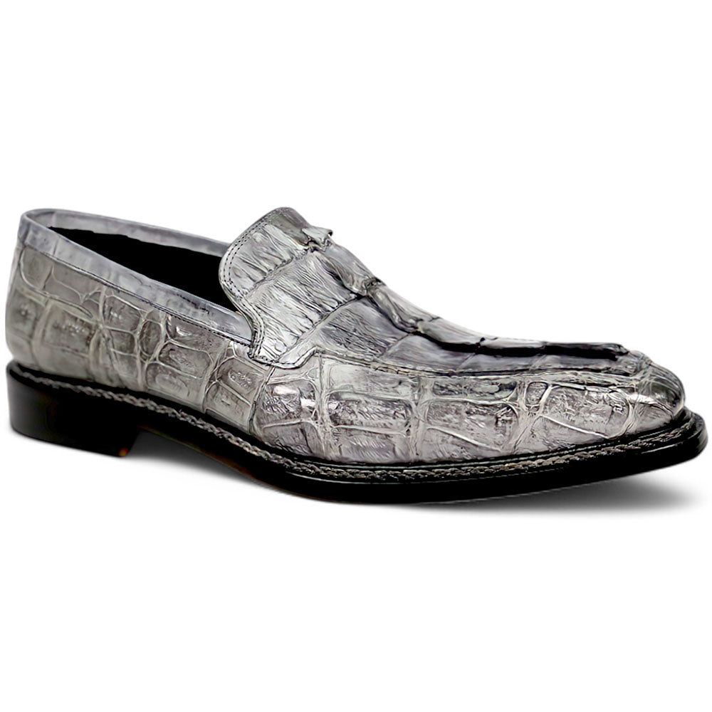 Mauri Orefici 4770/1 Baby Crocodile/Hornback/Calfskin Loafers Light Grey
