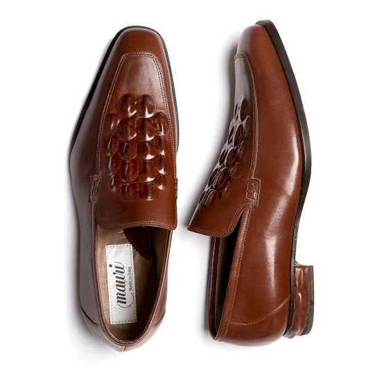 Mauri Orisini 4615-1 Calfskin & Croco Loafers Cognac