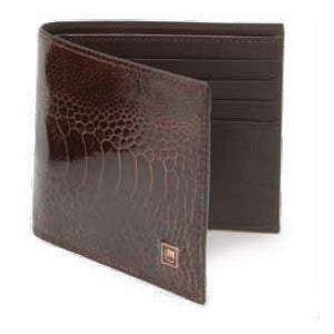 Mauri Ostrich Leg Wallet Sport Rust