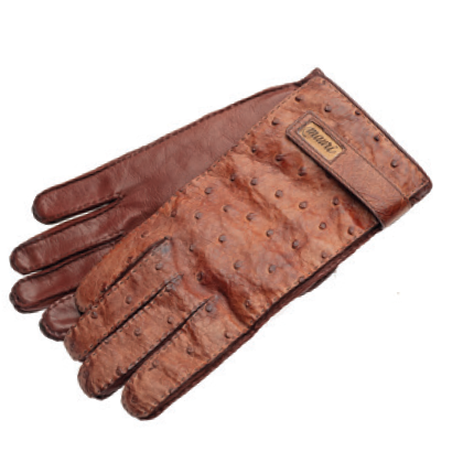Mauri Ostrich Quill Gloves Gold