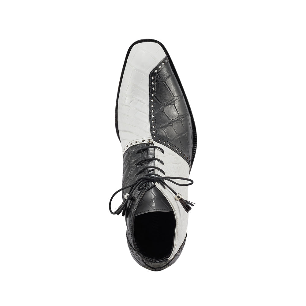 Mauri Othello 3095 Body Alligator Boots Black / White