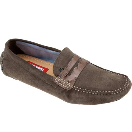 Mauri Palio 9247 Suede & Ostrich Driving Loafers Mink
