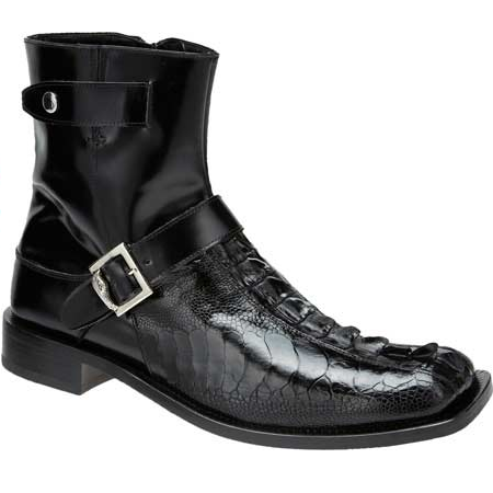 Mauri Park Lane 4581 Ostrich & Hornback Boots Black