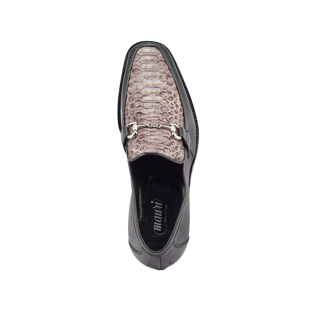 Mauri 4800/2 Iguana & Python Loafers Black / Med Grey