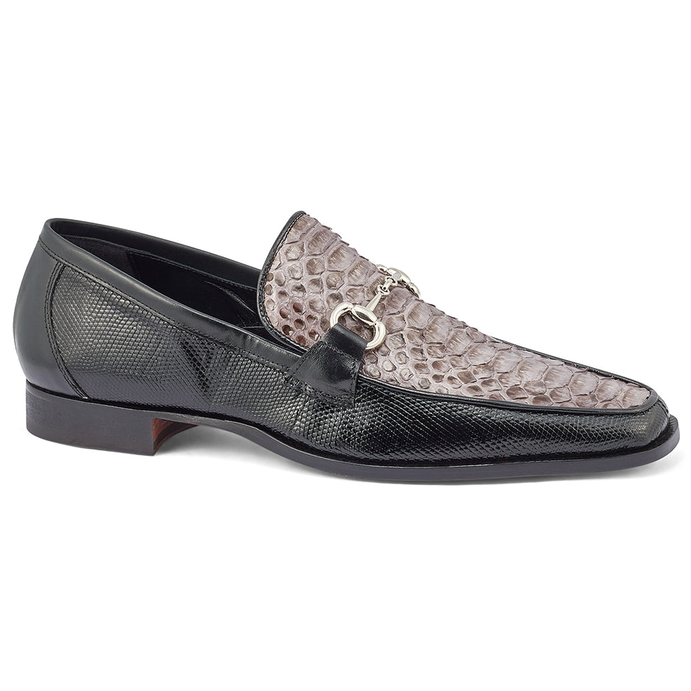 Mauri Priest 4800/2 Iguana & Python Loafers Black / Med Grey