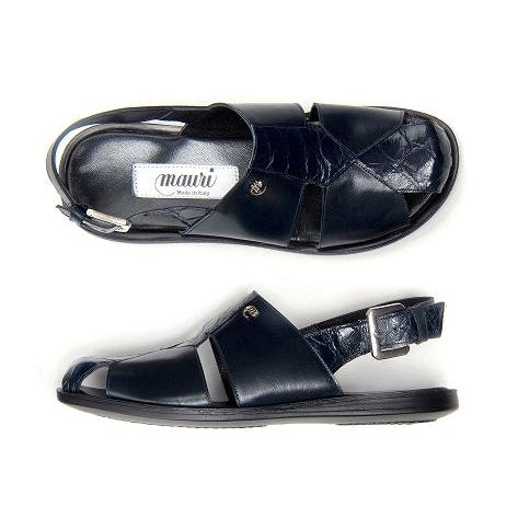 Mauri Renzo 1787 Alligator & Calfskin Sandals Blue