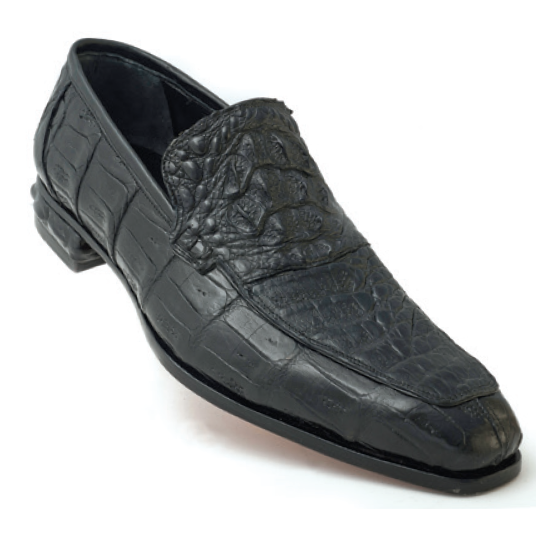 Mauri Romeo 4615 Hornback & Crocodile Loafers Black