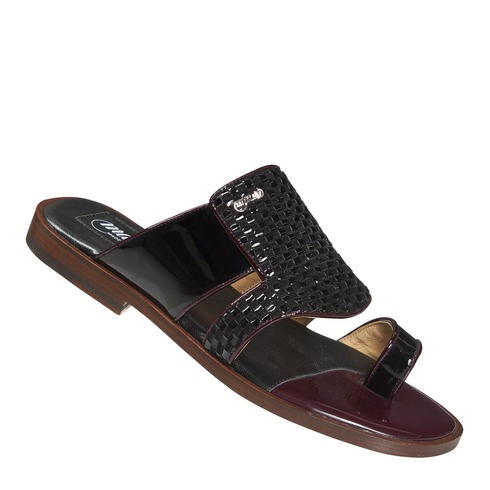 Mauri Rovere 1943 Patent Leather Sandals Black