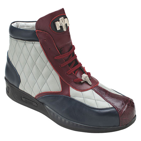 Mauri Savvy M781 Crocodile & Nappa Sneakers Blue/Gray/Red