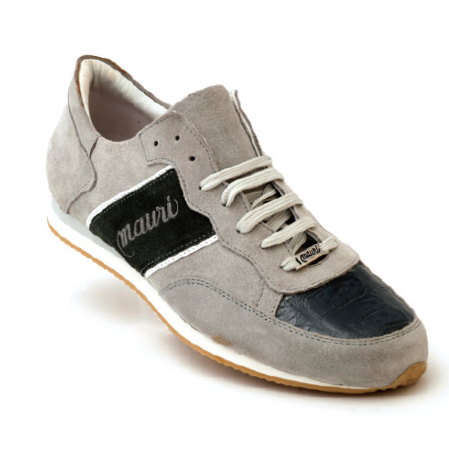 Mauri Scilla M783 Suede & Crocodile Sneakers Charcoal Grey