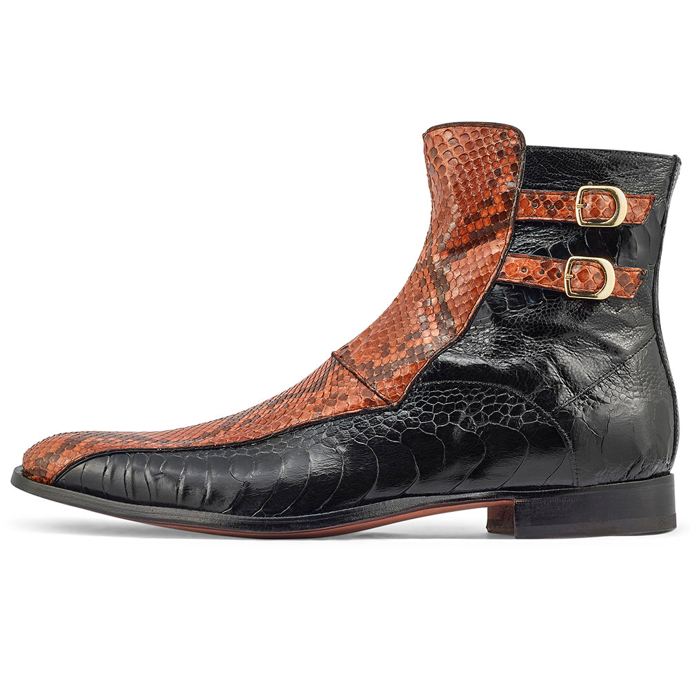 Mauri Serpent 3081 Python & Ostrich Leg Boots Black / Gold