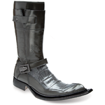 Mauri Sestrieri 44240 Calfskin and Crocodile Boots Gray