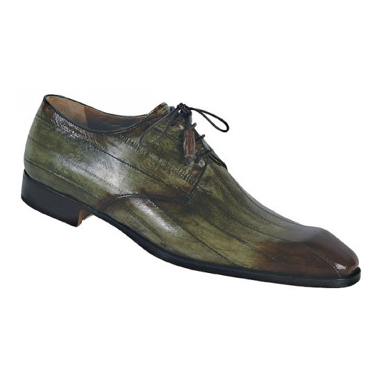 Mauri Acclaimed 1056 Genuine Eel Lace Up Shoes Green/Dark Brown