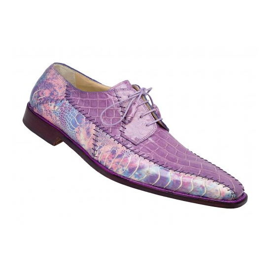 Mauri 4381 Crocodile/Ostrich Shoes Fuschia/Amethyst