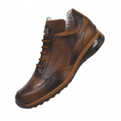 Mauri 8655/1 Airwaves Crocodile & Nappa Sneakers Dark Brown Corn
