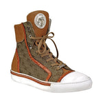 Mauri 8788 Nappa & Crocodile High Top Sneakers Cognac/Beige