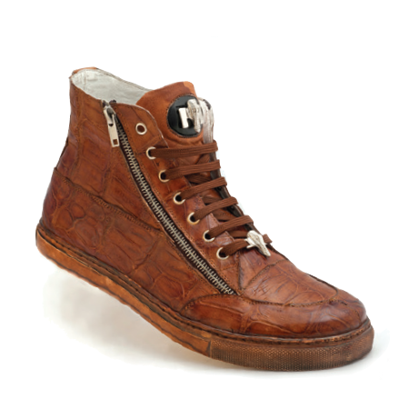 Mauri Siena 8664 Alligator High Top Sneakers Brandy