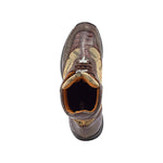 Mauri Signature 8430 Ostrich Leg / Baby Croc & Mauri Fabric Sneakers Sp Rust/ Taupe