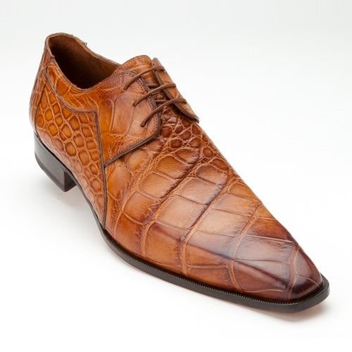 Mauri 1085 Sipario Alligator Derby Shoes Brandy