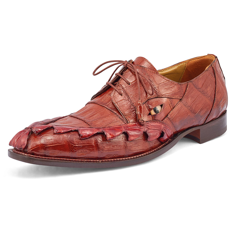 Mauri 3094 Hornback Tail & Baby Croc Shoes Gold